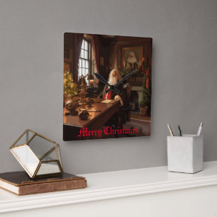 Santa's Cosy Nook Vierkante Klok