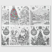 Santa's Creative Wonderland Wrap & Color Cadeaupapier (Vlak)