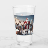 Santa's Crew: Father Christmas poseert rendieren Glas (Achterkant)