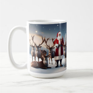 Santa's Crew: Father Christmas poseert rendieren Koffiemok