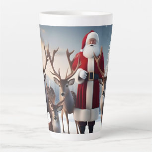 Santa's Crew: Father Christmas poseert rendieren Latte Mok