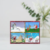 Santas de golf sur une carte postale (Debout devant)