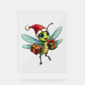 Santa's Dragonfly Helper Acryl Bord (Voorkant)