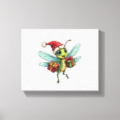 Santa's Dragonfly Helper Canvas Afdruk (Voorkant)