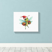 Santa's Dragonfly Helper Canvas Afdruk (Insitu (Houten vloer))
