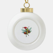 Santa's Dragonfly Helper Keramische Bal Ornament (Voorkant)