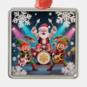 Santa's Drumming Rock Band Ornament (Voorkant)