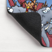 Santas Elephants Holiday Cartoon Muismat (Hoek)