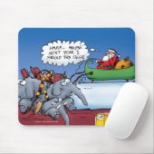 Santas Elephants Holiday Cartoon Muismat (Met muis)