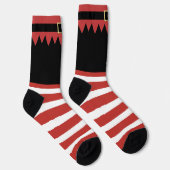 Santa's Elf Christmas Red Striped Black Sokken (Rechts)