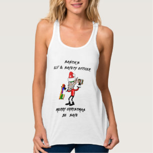 Santa's Elf en veiligheidsbeambte   Vrolijk kerstf Tanktop