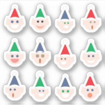 Santa's Elves Elf Heads Cartoon Kerstmis