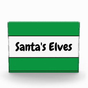 SANTA'S ELVES Schattigee Heldergroene Witte Strepe Fotoblokken