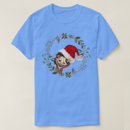 Santas Emu a Aussie Kerstmis T-shirt (Design voorkant)