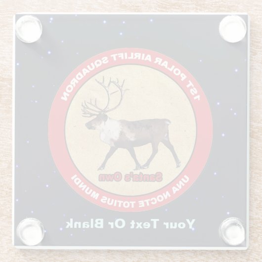 Santa's Ewn - 1e Polar Airlift Squadron Glazen Onderzetter (Achterkant)