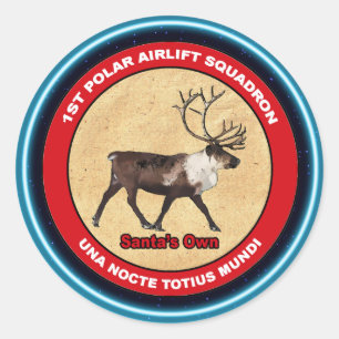 Santa's Ewn - 1e Polar Airlift Squadron Ronde Sticker