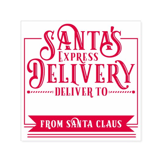 Santa's Express Levering Van Kerstmis Zelfinktende Stempel (Design)