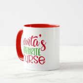 Santas Favorient Nurse mignonne Christmas Mug (Devant gauche)