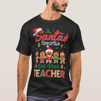 Santas Favoriet 2e klas Leraar Cookie Xmas Pet T-shirt