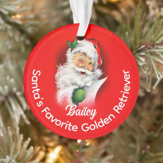 Santas Favoriete aangepaste gepersonaliseerde Hond Ornament (Boom)