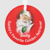 Santas Favoriete aangepaste gepersonaliseerde Hond Ornament (achterkant)