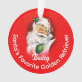 Santas Favoriete aangepaste gepersonaliseerde Hond Ornament (voorkant)