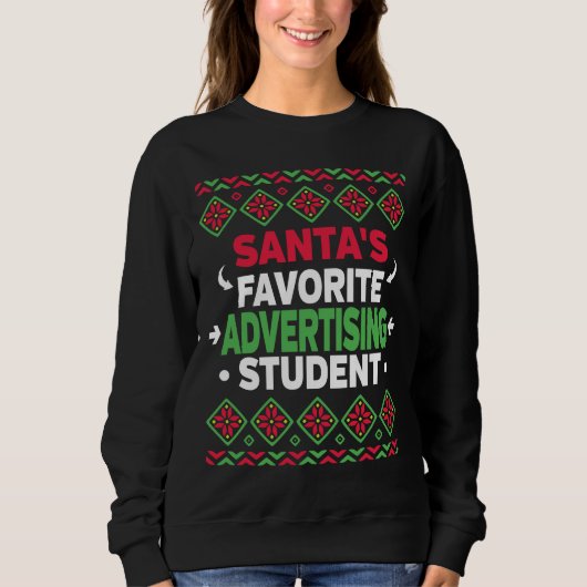 Santas Favoriete Adverteren student Oogstjaar Trui (Voorkant)