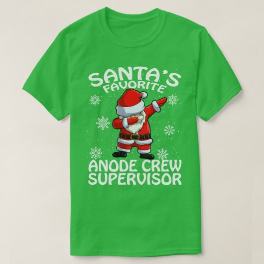 Santas Favoriete Anode Crew Supervisor Kerstmis T-shirt (Design voorkant)