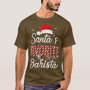 Santa's favoriete Barista Pet licht in sneeuwSanta T-shirt