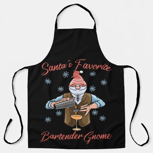 Santas Favoriete Bartender Gnoom Schort (Voorkant)