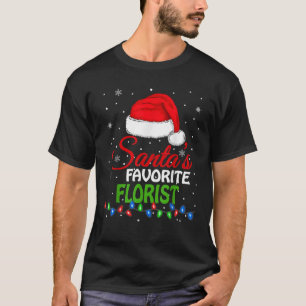 Santa's favoriete bloemist Santa Hat Lights Funny  T-shirt
