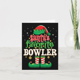 Santa's Favoriete Bowler Kerstmis Matching Bowling Kaart