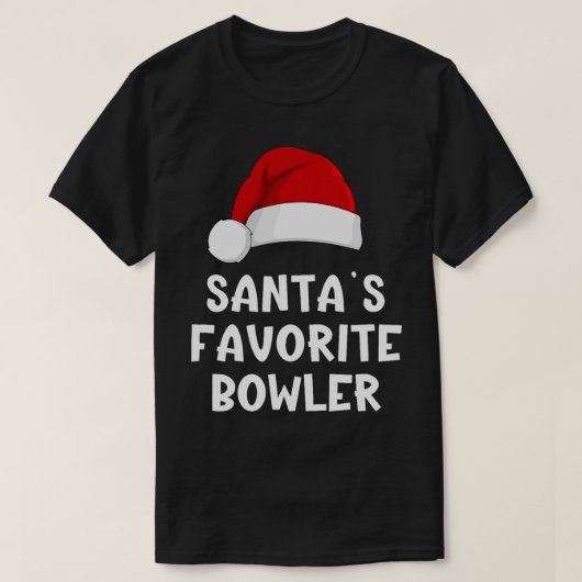 Santa's Favoriete Bowler Xmas Bowling Speler T-shirt (Design voorkant)
