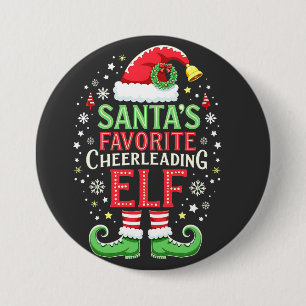 Santa's Favoriete Cheerleading Elf Family Matching Ronde Button 7,6 Cm