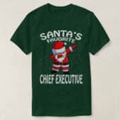 Santas Favoriete Chief Executive Kerstmis T-shirt (Design voorkant)