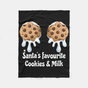 Santa's Favoriete Cookies En Melk Borst Vrouwen Fleece Deken