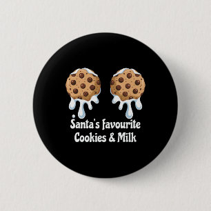 Santa's Favoriete Cookies En Melk Borst Vrouwen Ronde Button 5,7 Cm