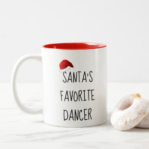 Santa's favoriete danser Kerstdansdanking Tweekleurige Koffiemok