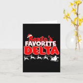 Santa's Favoriete Delta Kerstmis Sorority Kerstmis Kaart (Gele Bloem)