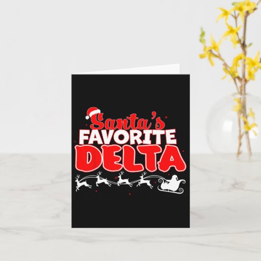 Santa's Favoriete Delta Kerstmis Sorority Kerstmis Kaart (Gele Bloem)