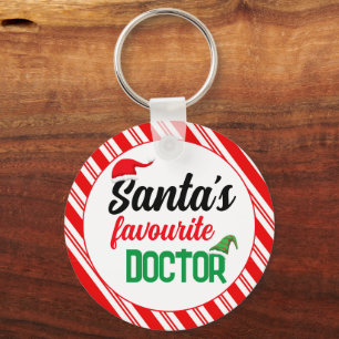 Santa's favoriete dokter Kerst elf pet grappig Sleutelhanger