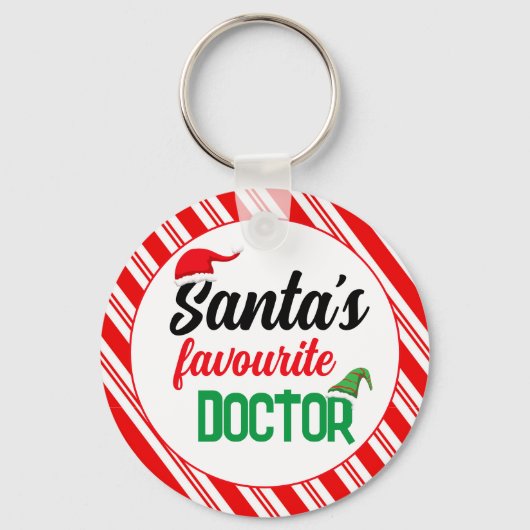 Santa's favoriete dokter Kerst elf pet grappig Sleutelhanger (Achterkant)