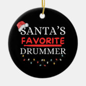 Santa's Favoriete Drummer Schattige Keramisch Ornament (Voorkant)