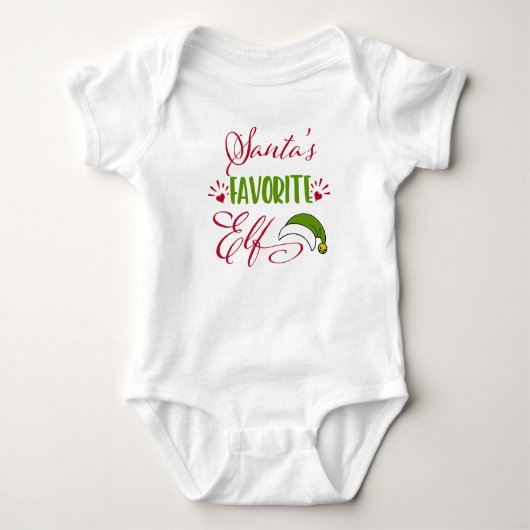 Santa's favoriete Elf Baby Bodysuit (Voorkant)