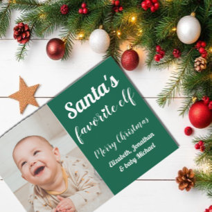 Santa's Favoriete Elf Baby Kerstmis Feestdagenkaart
