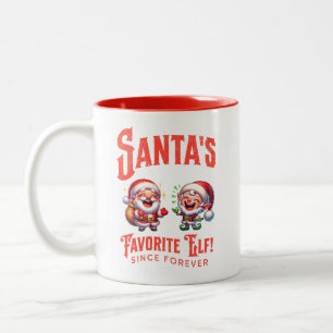 Santa's favoriete elf sinds eeuwig tweekleurige koffiemok