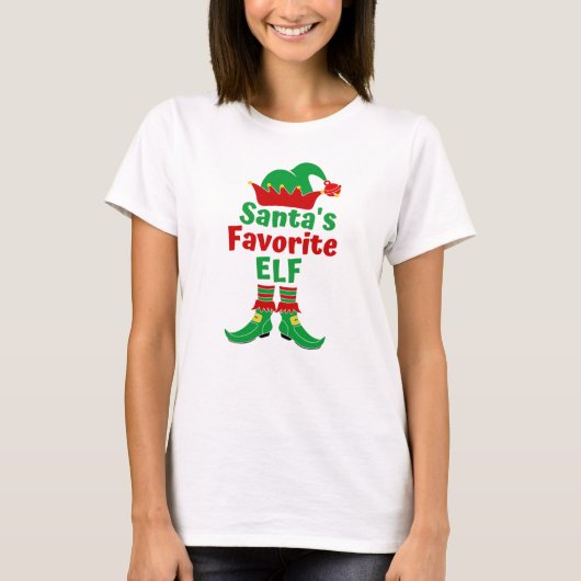 Santa's favoriete Elf T-shirt (Voorkant)