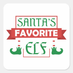 Santa's favoriete Elf Vierkante Sticker