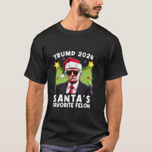 Santa's Favoriete Felon Trump 2024 Santa Hat Chris T-shirt