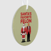 Santa's Favoriete Felon Trump Kerst Republikein Ornament (voorkant)